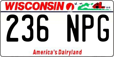 WI license plate 236NPG