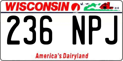 WI license plate 236NPJ