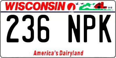 WI license plate 236NPK