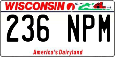 WI license plate 236NPM