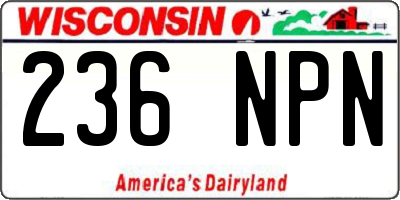 WI license plate 236NPN