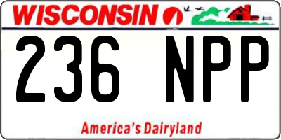 WI license plate 236NPP