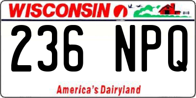 WI license plate 236NPQ