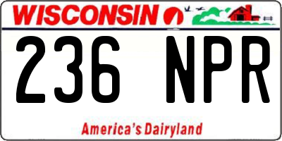WI license plate 236NPR
