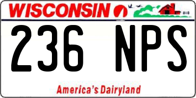 WI license plate 236NPS