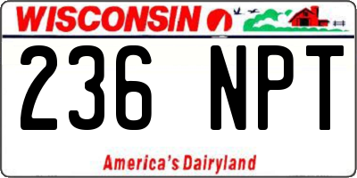 WI license plate 236NPT