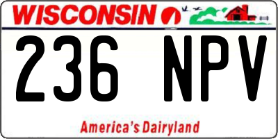 WI license plate 236NPV