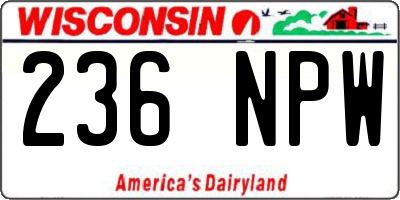 WI license plate 236NPW