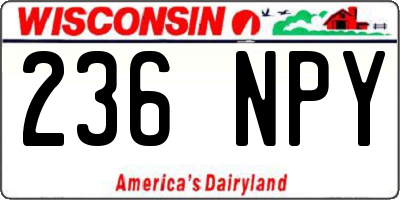 WI license plate 236NPY