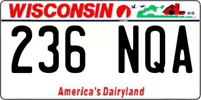 WI license plate 236NQA