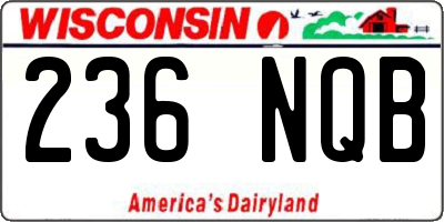 WI license plate 236NQB
