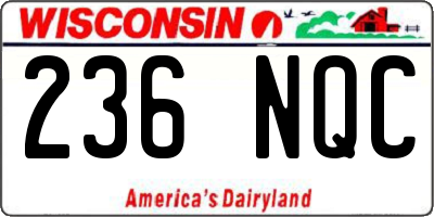 WI license plate 236NQC