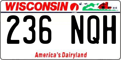 WI license plate 236NQH