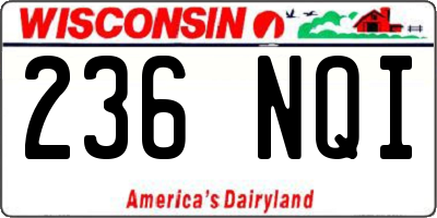 WI license plate 236NQI