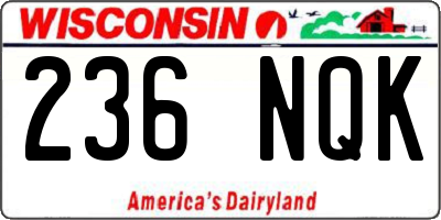 WI license plate 236NQK