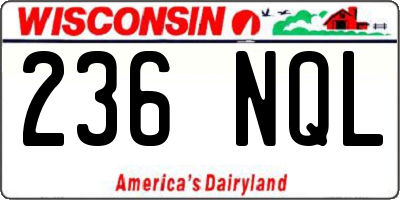 WI license plate 236NQL