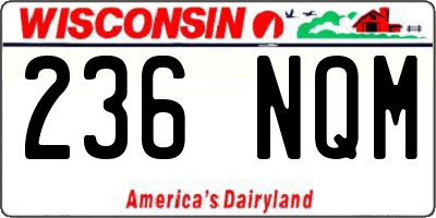 WI license plate 236NQM