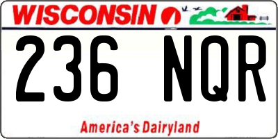 WI license plate 236NQR