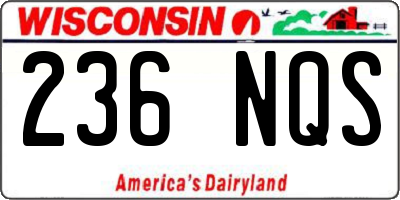 WI license plate 236NQS