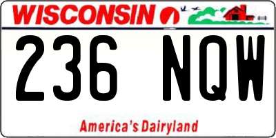 WI license plate 236NQW