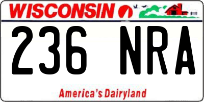 WI license plate 236NRA