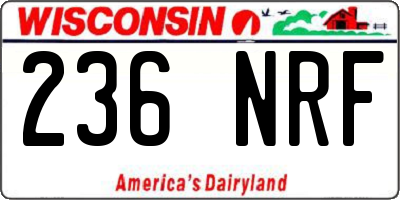 WI license plate 236NRF