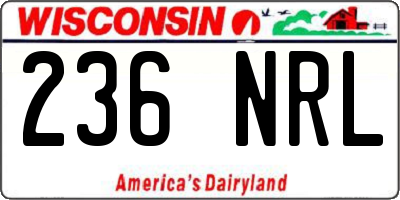 WI license plate 236NRL