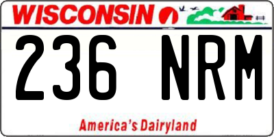 WI license plate 236NRM