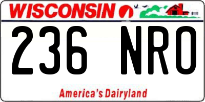 WI license plate 236NRO