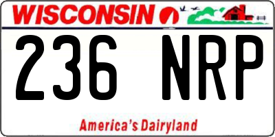 WI license plate 236NRP