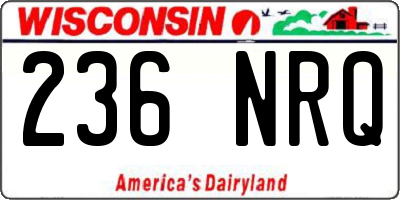 WI license plate 236NRQ
