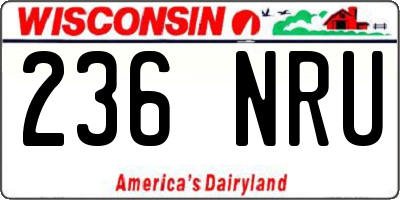 WI license plate 236NRU