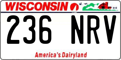 WI license plate 236NRV
