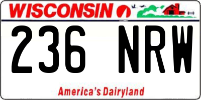 WI license plate 236NRW