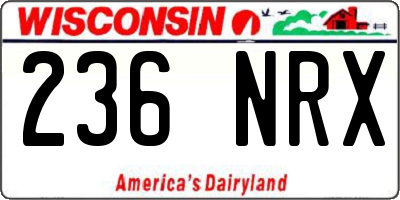 WI license plate 236NRX