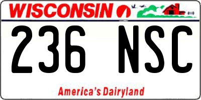 WI license plate 236NSC