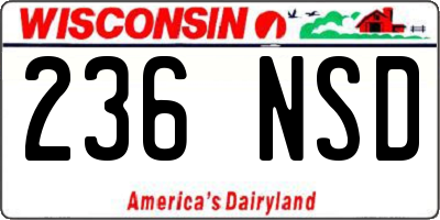 WI license plate 236NSD