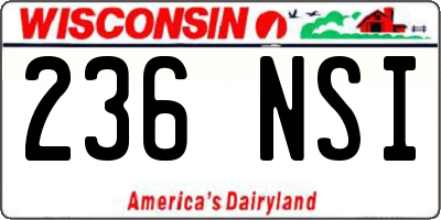 WI license plate 236NSI