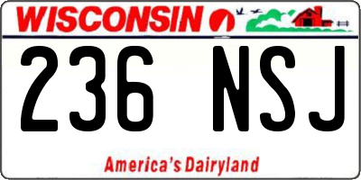 WI license plate 236NSJ