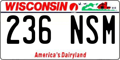 WI license plate 236NSM