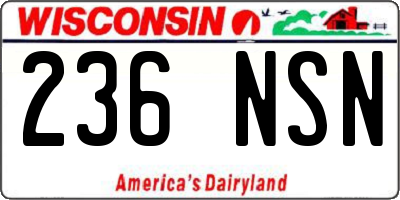 WI license plate 236NSN