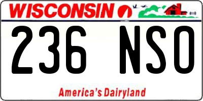 WI license plate 236NSO