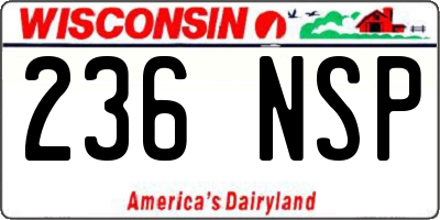 WI license plate 236NSP