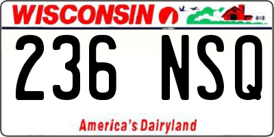 WI license plate 236NSQ