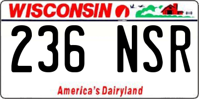 WI license plate 236NSR