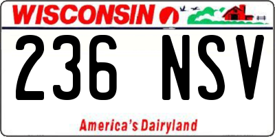 WI license plate 236NSV