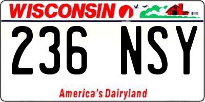 WI license plate 236NSY