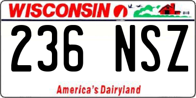 WI license plate 236NSZ