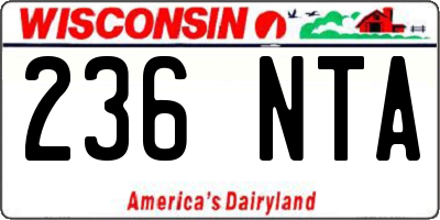 WI license plate 236NTA