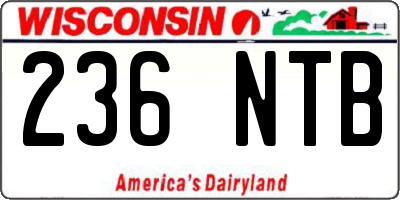 WI license plate 236NTB